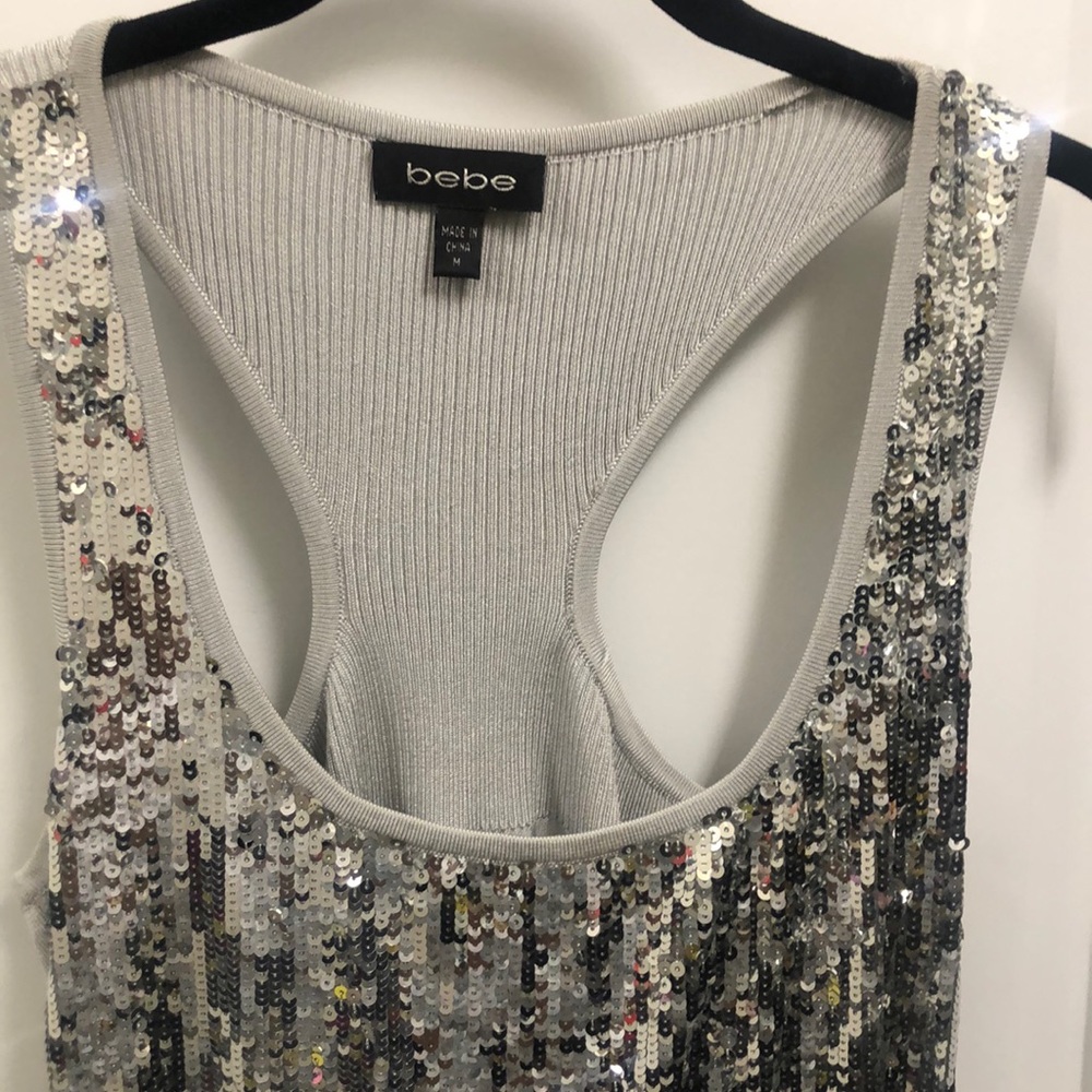 Bebe Racerback Sequin Tank Top - Picture 2 of 5